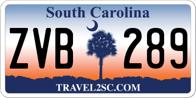 SC license plate ZVB289
