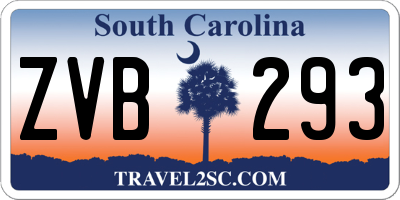 SC license plate ZVB293