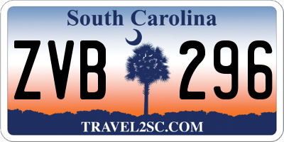 SC license plate ZVB296