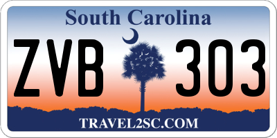 SC license plate ZVB303