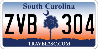 SC license plate ZVB304
