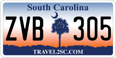 SC license plate ZVB305