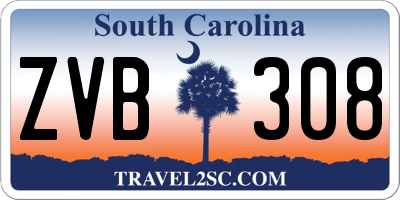SC license plate ZVB308