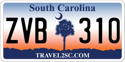 SC license plate ZVB310