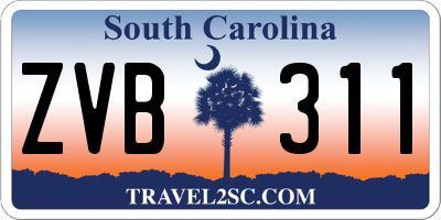 SC license plate ZVB311