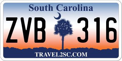 SC license plate ZVB316