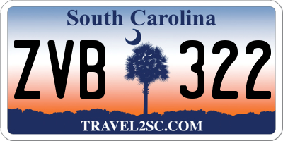 SC license plate ZVB322
