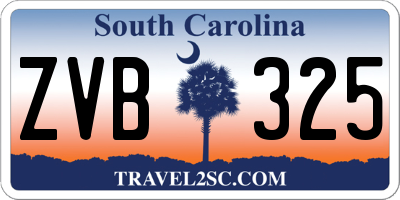 SC license plate ZVB325