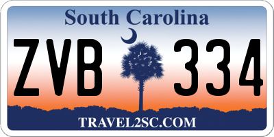 SC license plate ZVB334