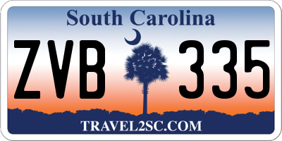 SC license plate ZVB335