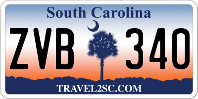 SC license plate ZVB340