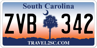 SC license plate ZVB342