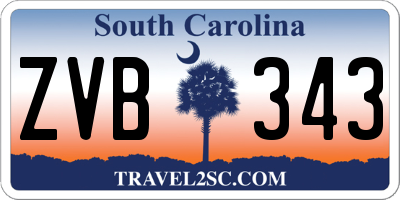 SC license plate ZVB343