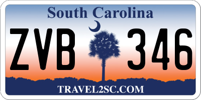 SC license plate ZVB346