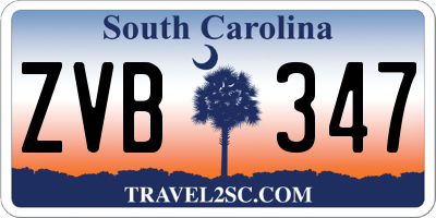 SC license plate ZVB347