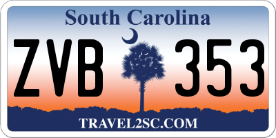 SC license plate ZVB353