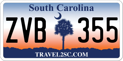 SC license plate ZVB355