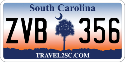 SC license plate ZVB356