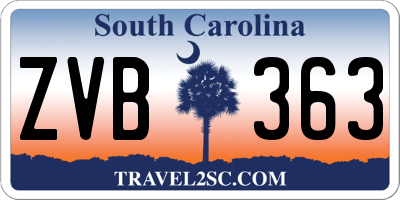 SC license plate ZVB363