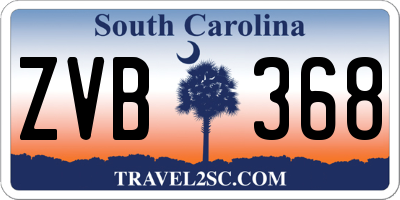 SC license plate ZVB368
