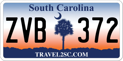 SC license plate ZVB372