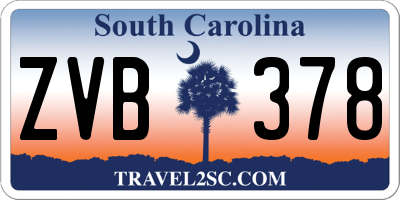 SC license plate ZVB378