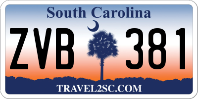 SC license plate ZVB381