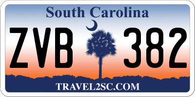SC license plate ZVB382