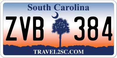 SC license plate ZVB384