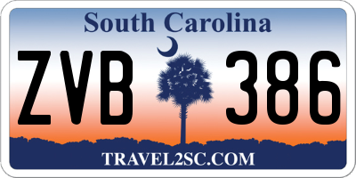 SC license plate ZVB386