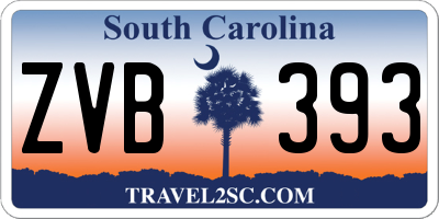SC license plate ZVB393