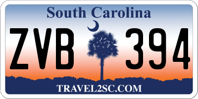 SC license plate ZVB394