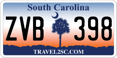 SC license plate ZVB398
