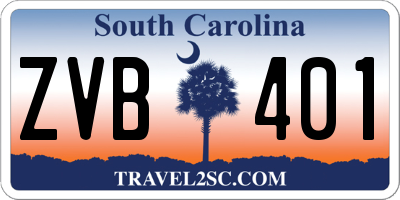 SC license plate ZVB401