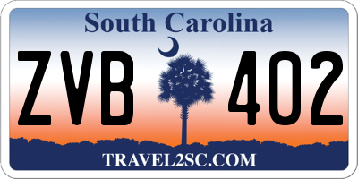 SC license plate ZVB402