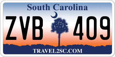 SC license plate ZVB409