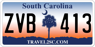 SC license plate ZVB413