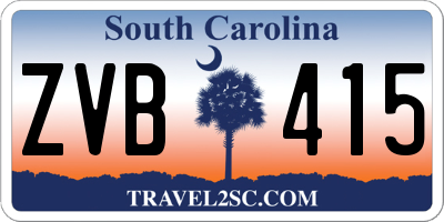 SC license plate ZVB415