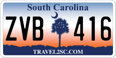 SC license plate ZVB416