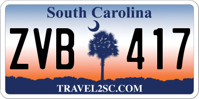 SC license plate ZVB417