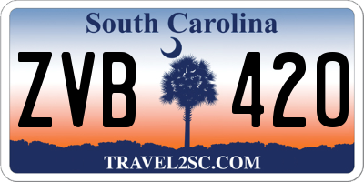 SC license plate ZVB420