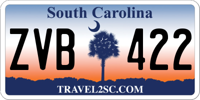 SC license plate ZVB422