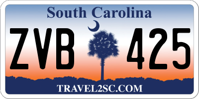 SC license plate ZVB425