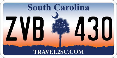 SC license plate ZVB430