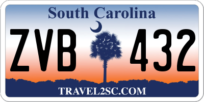 SC license plate ZVB432