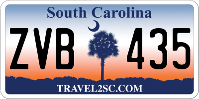 SC license plate ZVB435