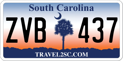 SC license plate ZVB437
