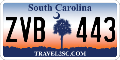SC license plate ZVB443
