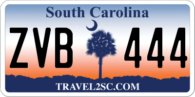SC license plate ZVB444