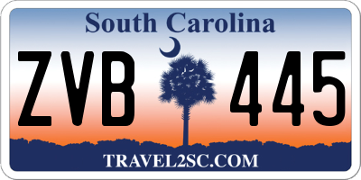 SC license plate ZVB445
